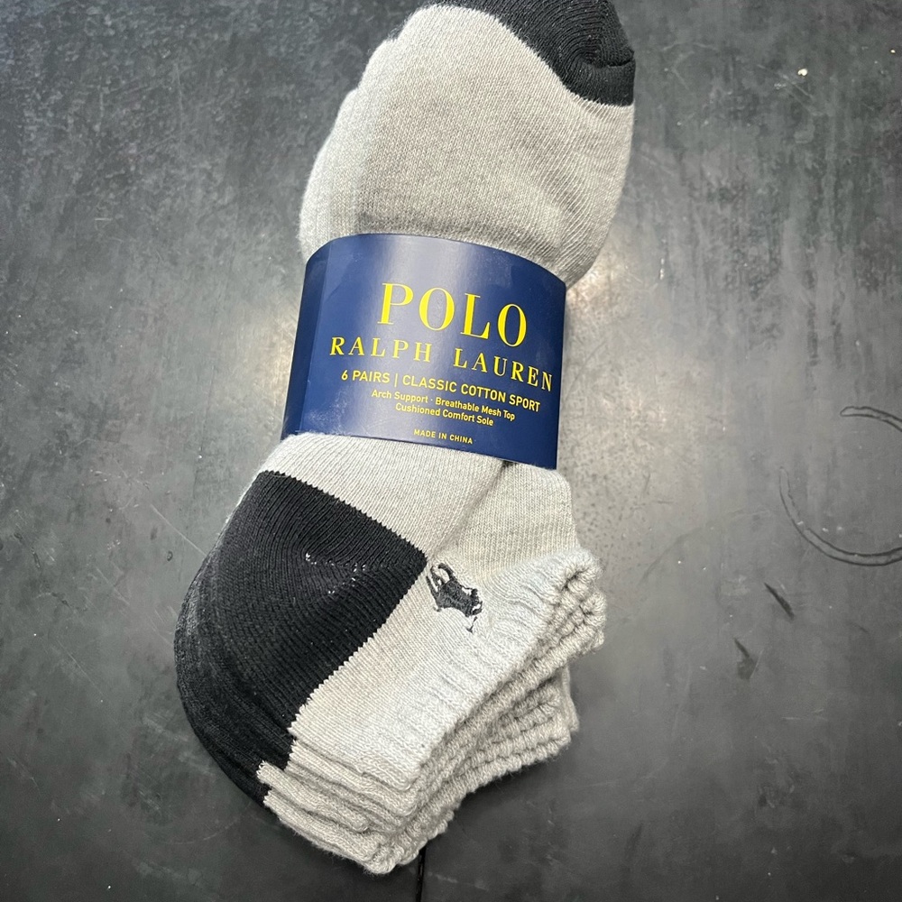 Polo by Ralph Lauren Men's Black and Gray Socks